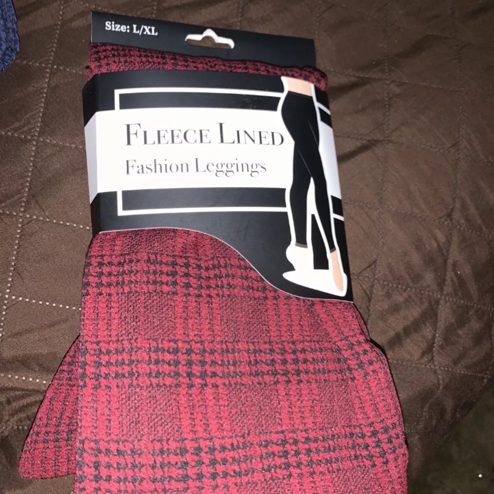 Womens Fleeced Line Fashion Leggings Large/XL